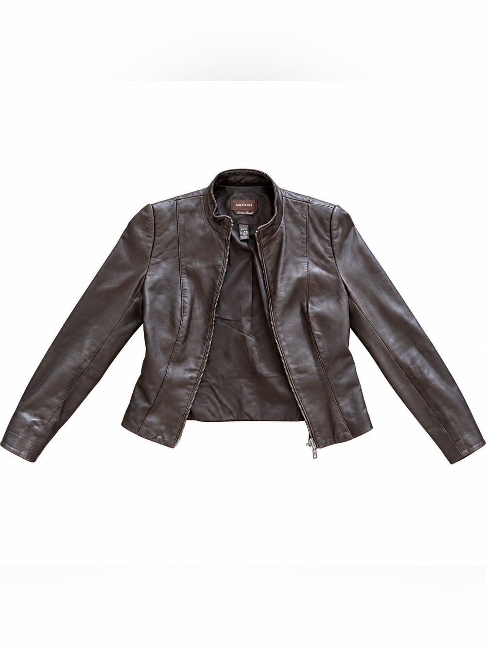 Danier Chocolate Brown Women’s Leather Zip-Front Jacket